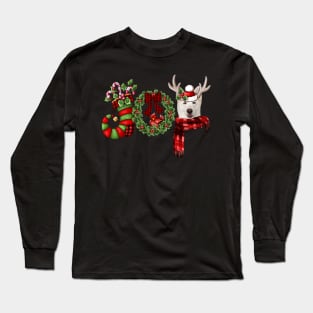 Christmas Joy Dwarf Stocking Reindeer German Shepherd Long Sleeve T-Shirt